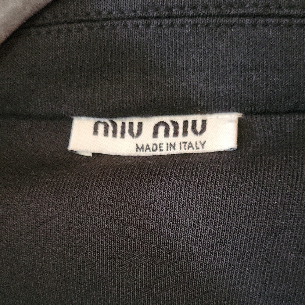 Miu Miu Black Bomber Jacket with White and Orange Accents - Picture 3 of 4